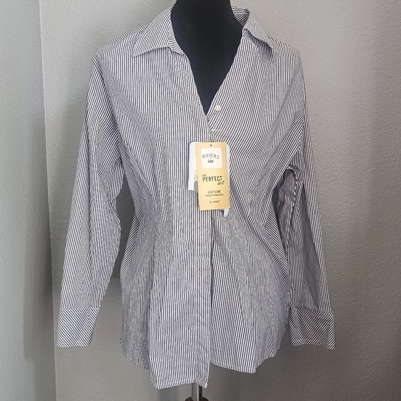 Riders By Lee Perfect Fit Striped Button Down Shirt XL - Picture 1 of 5
